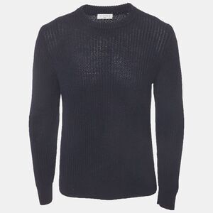 Sandro Navy Blue Rib Knit Crewneck Sweater S